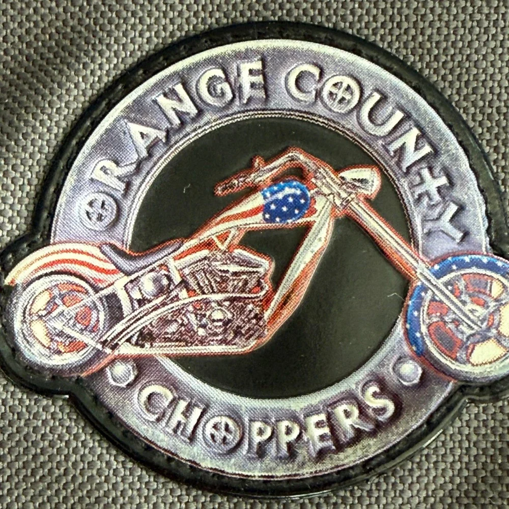 Orange County Choppers OCC Trifold Wallet Y2K Gray‎ Black Nylon Biker F603